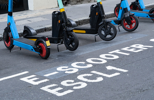 E-scooter on-road parking bay in London